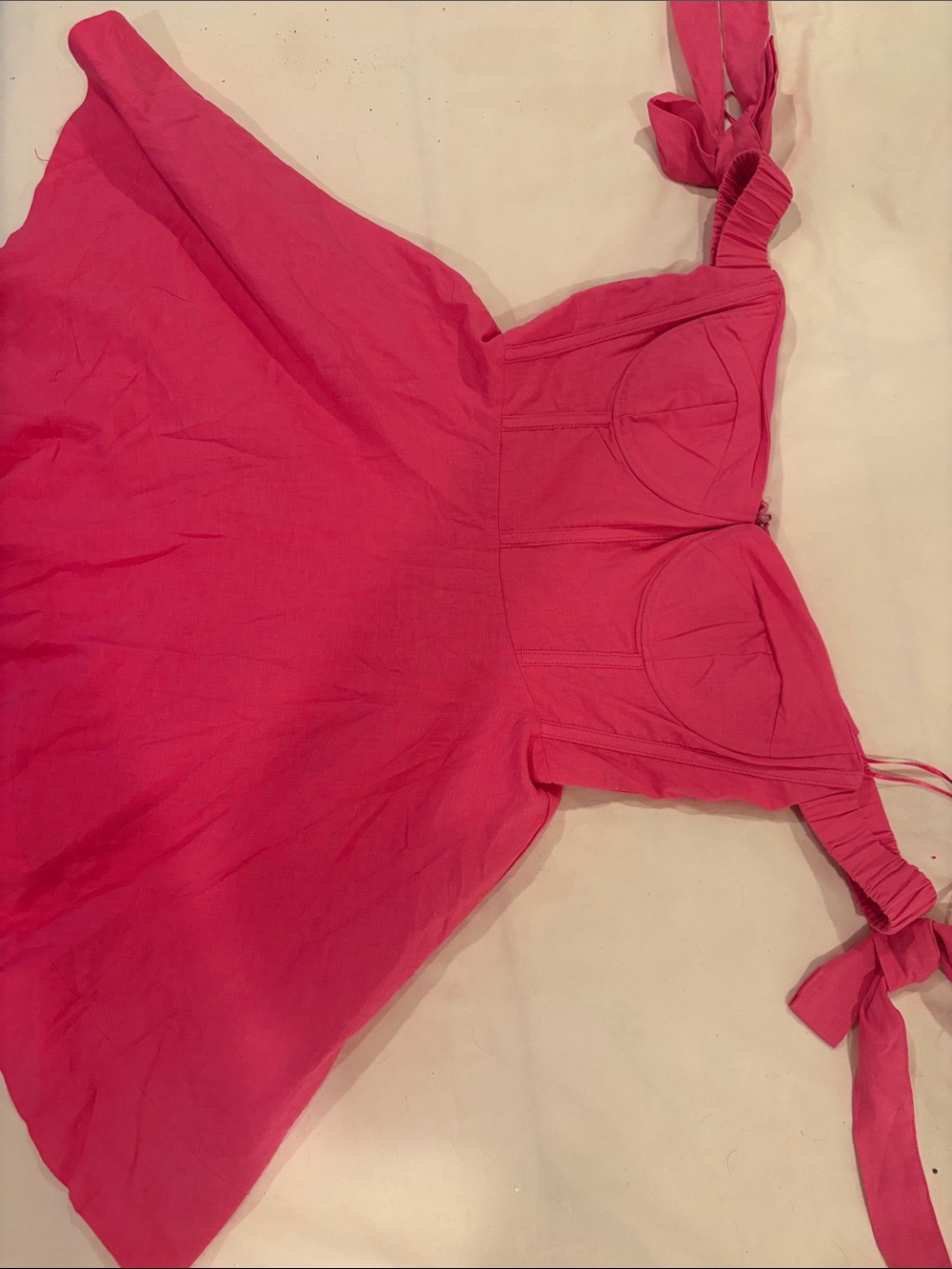 Women’s Fuchsia Mini Dress with Tie Straps